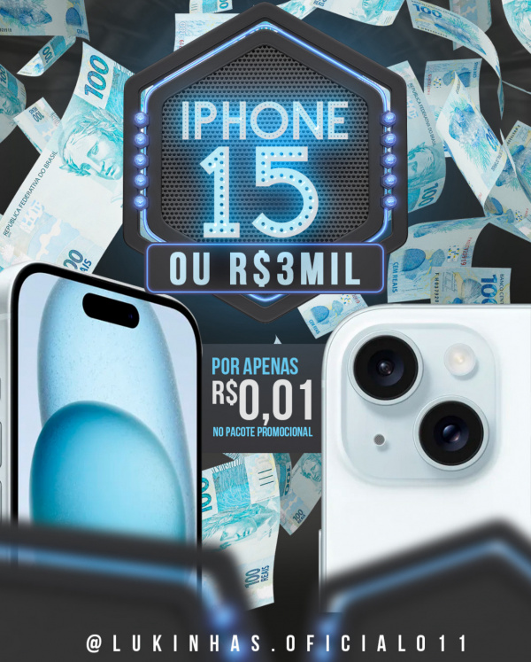 RIFINHA IPHONE 15 OU 3 MIL REAIS 🎁 